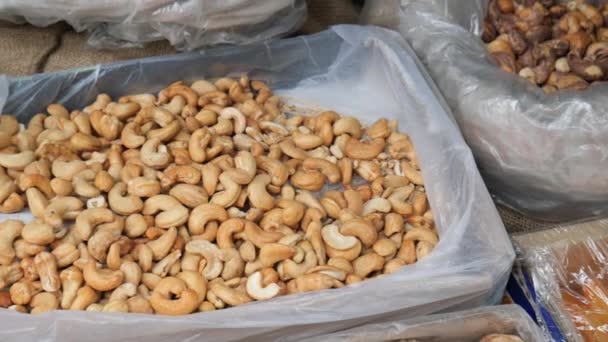 Cashew Nuts Selling Local Market Istanbul — Vídeos de Stock