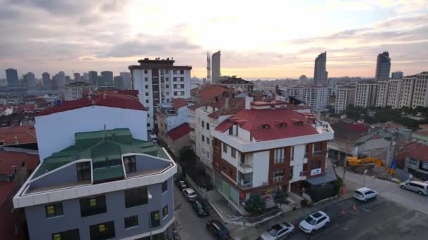 イスタンブール市内の住宅建築物の高角度ビュー — ストック動画