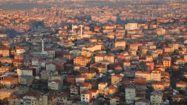 イスタンブール市内の住宅建築物の高角度ビュー — ストック動画