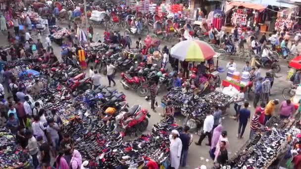Dhaka Bangladesh 25Th August 2021 Selling Cloths Footpathin Polton Area — Stockvideo