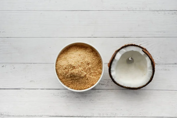Coconut Sugar White Bowl Table — Fotografia de Stock