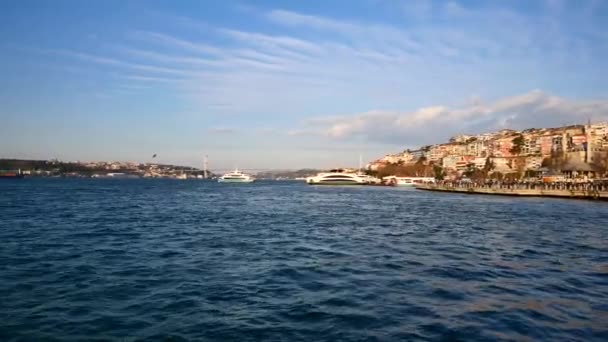 Komphajó Isztambuli Bosphorus Folyón — Stock videók