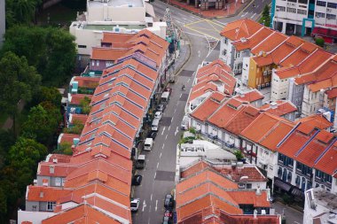 Singapore old town roofs. Aerial view. ,