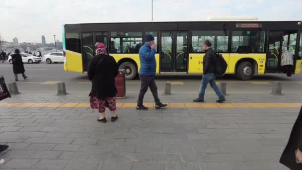 Turkey Istanbul January Turkey Public Transportation Bus Kadikoy — Stockvideo
