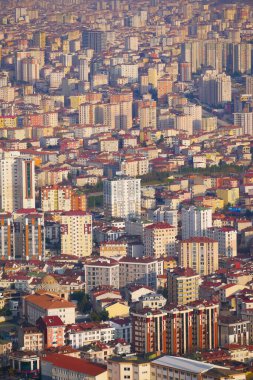 high angle view of residences buildings in Istanbul city.