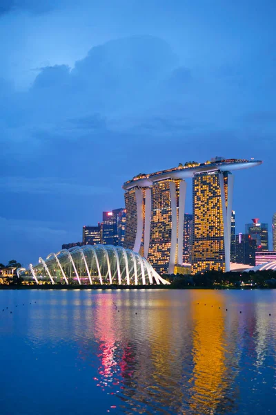 Singapore Marina Bay Sands Nachts — Stockfoto