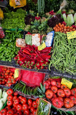 fresh vegetables selling in a super shop in turkey ..
