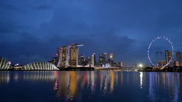 Szingapúr Marina Bay Sands Által Night — Stock videók