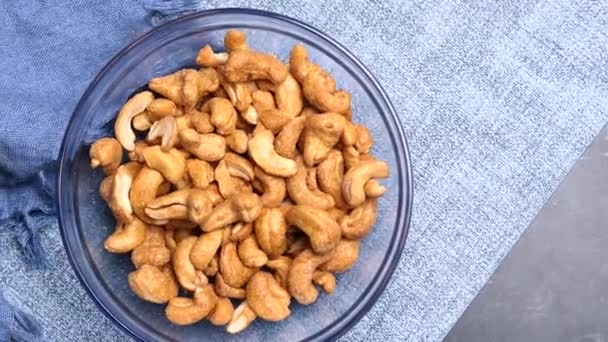 Close Cashew Nuts Table — Vídeos de Stock
