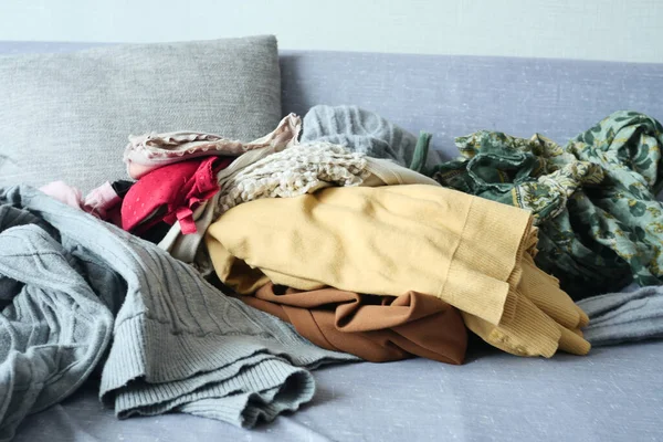 Messy Clothes Sofa — Foto de Stock