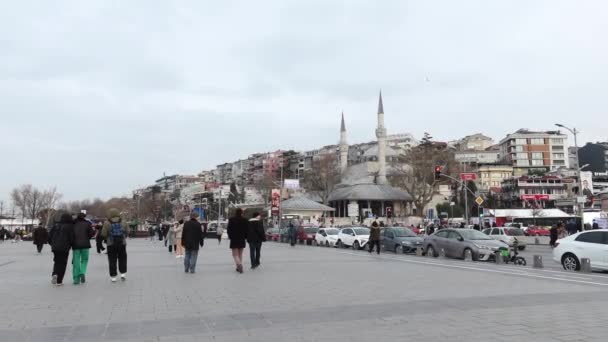 Turkey Istanbul January 2023 Touring Visiting Mihrimah Sultan Mosque — Stock videók