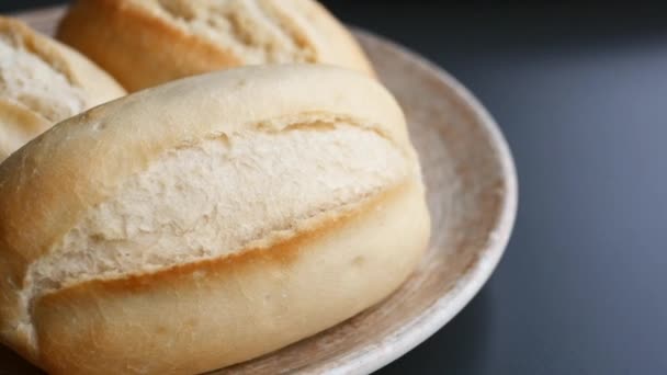 Obočí Chléb Šálek Čaje Snídani — Stock video