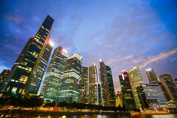Vista Ángulo Bajo Singapore Edificios Modernos Ciudad — Foto de Stock