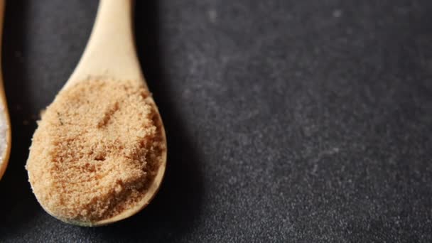 Comparing Brown Sugar White Sugar — Stock Video