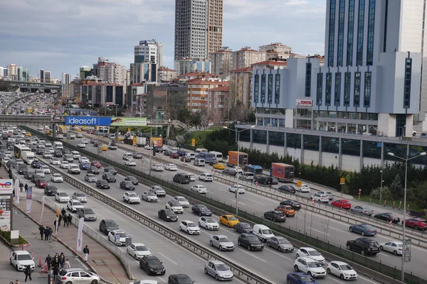 Турция Istanbul Января 2023 Трафик Высокой Далеко Istanbul — стоковое фото