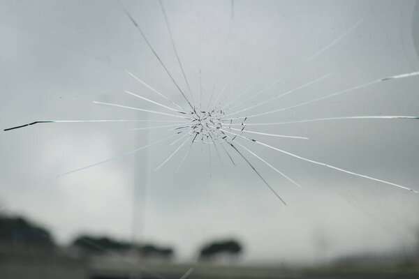 old damage card glass close up ,