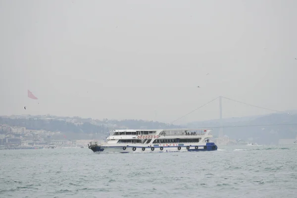 Ferryboat Sail Bosphorus River Istanbul — Stock fotografie