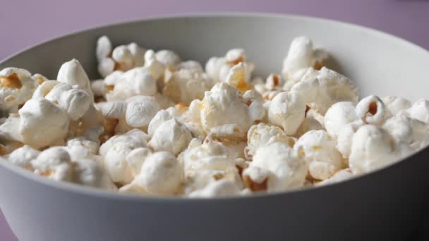 Close Hand Pick Popcorn Bowl — Stock Video