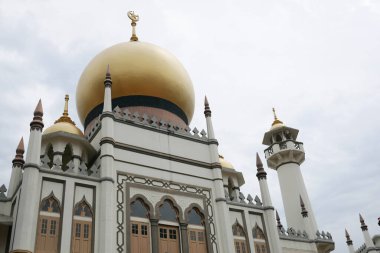 Singapur 'daki Mescid Sultan' ın detaylı fotoğrafı. ,