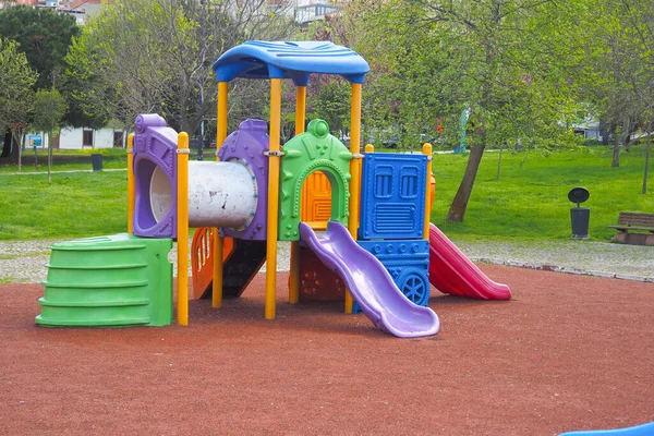 Empty Colorful Playground Local Park — Stock Photo, Image