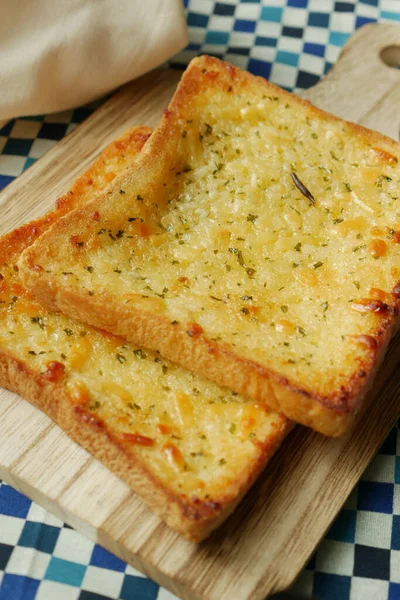 stock image garlic bread on a plate on table ,