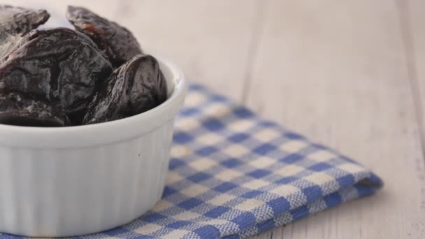 Healthy Natural Dried Plums Prunes — Stock Video