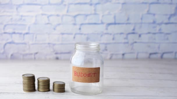Budget Text Saving Coins Jar White — 비디오