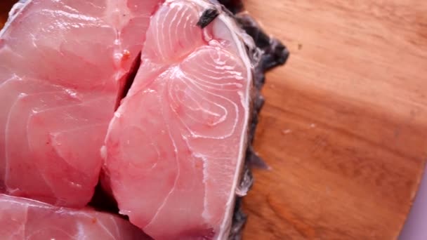 Fresh Boneless Skinless Cod Filet — Stock Video