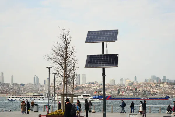 Paneles Solares Parque Público Turquía — Foto de Stock