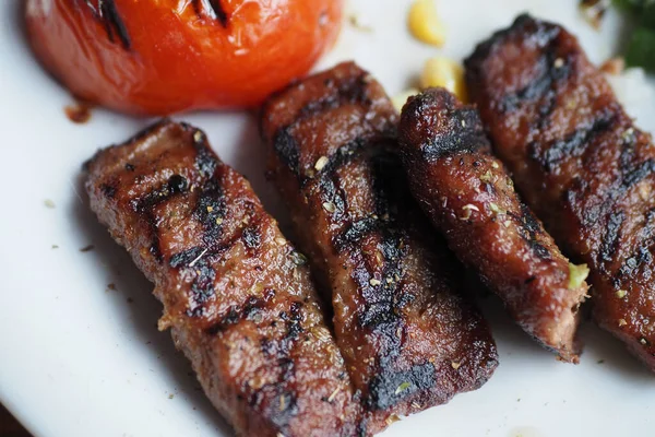 Kebab Cibo Tradizionale Turco Con Insalata Piatto — Foto Stock