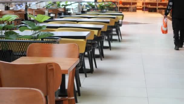 火鸡购物中心的一个空咖啡店 — 图库视频影像