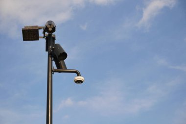 CCTV security camera operating outdoor ,