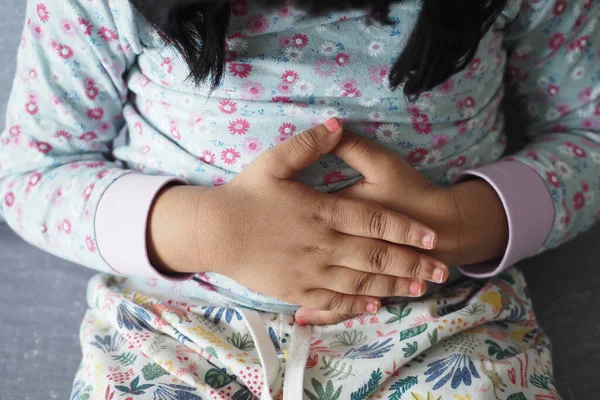 Child Suffering Stomach Pain Close — Stock Photo, Image