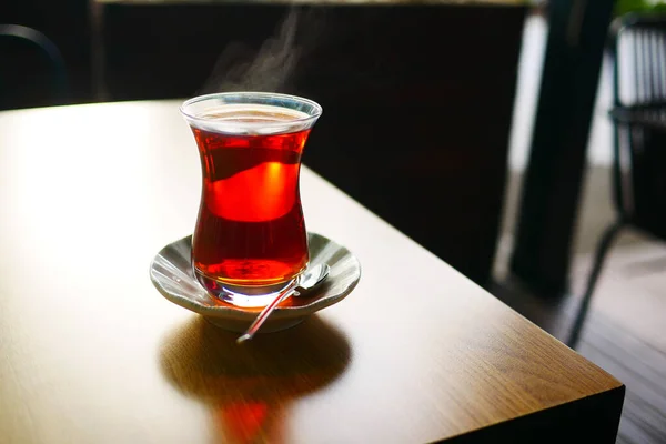 Traditional Turkish Tea White Table — Stok fotoğraf