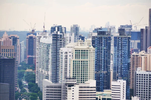 Visão Árida Singapore Edifícios Cidade Dia Ensolarado — Fotografia de Stock