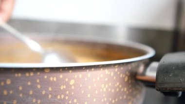 electric stove is heated to red. 