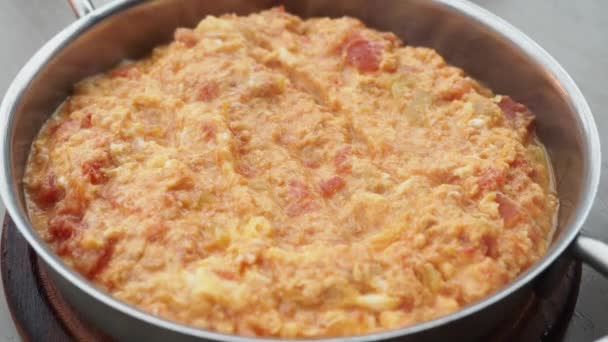 Turkish Menemen Omelet Frying Pan — Stock Video