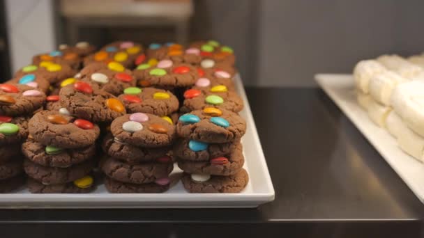 Chocolate Cookies Display Sale Local Store Singapore — Αρχείο Βίντεο