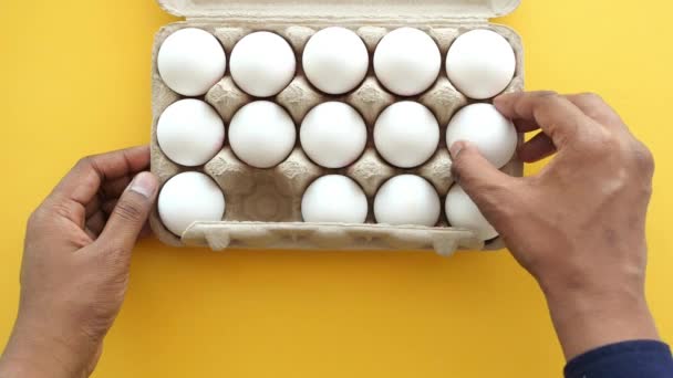 Cerrar Los Huevos Tazón — Vídeo de stock