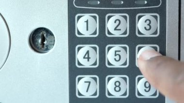 Safe dial lock close up background. High quality photo