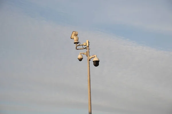 Cctv Security Camera Operating Outdoor —  Fotos de Stock