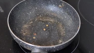 electric stove is heated to red. 