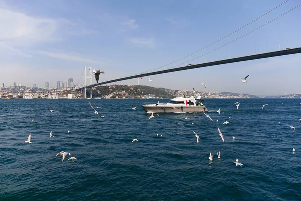 Ferryboat Naviguer Sur Rivière Bosphore Istanbul — Photo