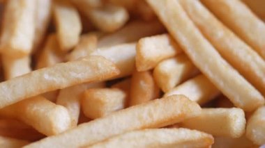 detail shot of French Fries on table .