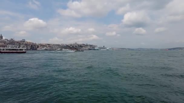 Ferryboat Sail Bosphorus River Istanbul — Stockvideo