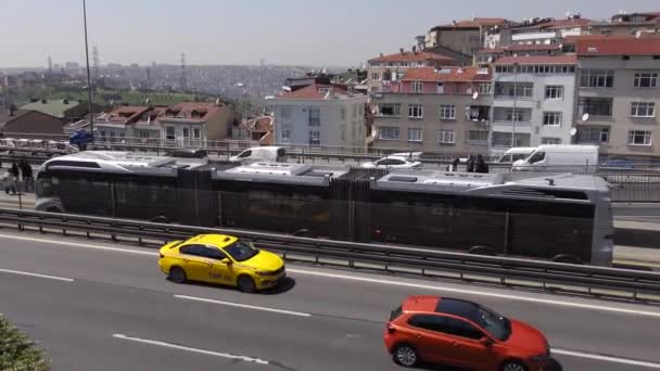 Turkiet Istanbul Januari 2023 Trafik Högt Avstånd Istanbul — Stockvideo