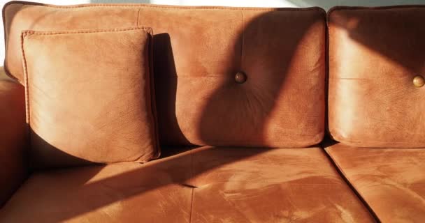 Sofá Moderno Con Almohadas Sala Estar Casa — Vídeo de stock