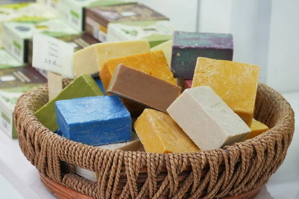 Natural Soap Bar Table — Stock Photo, Image