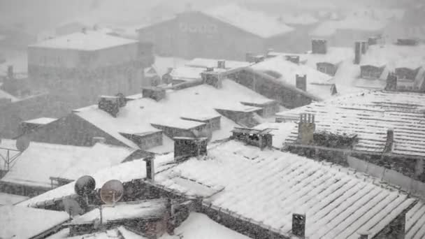 Top View Snow Cityscape Istanbul — Stock videók