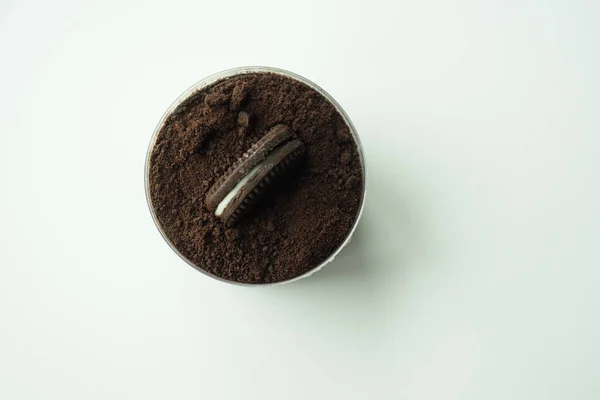 Ciocolata Dulce Crema Cookie Uri Alb — Fotografie, imagine de stoc